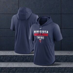 Men's Nike Dri-Fit MLB Minnesota Twins Short Sleeve Lightweight Hoodie Sz 3X